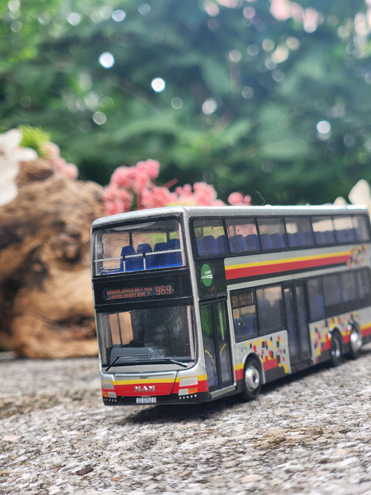 Bus Singapore, toy , service 969 , MAN model pixel  , 1:10 size ,Tower Transit