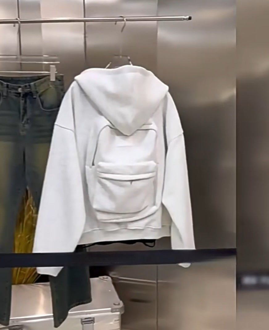 Hoodie with Built-In Backpack | Travel Jacket for Airport, School, Outdoor & Dai