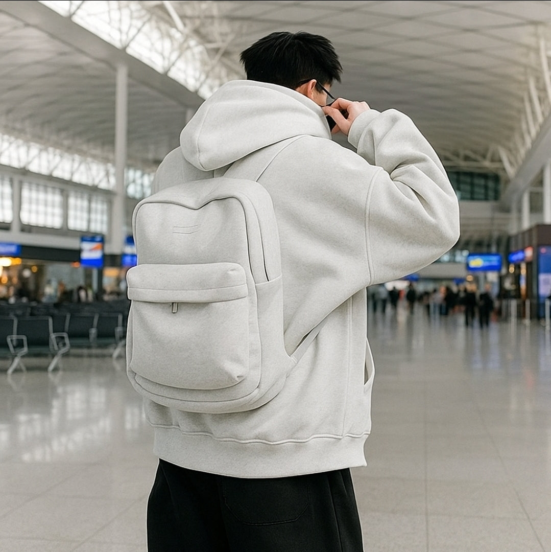 Hoodie with Built-In Backpack | Travel Jacket for Airport, School, Outdoor & Dai