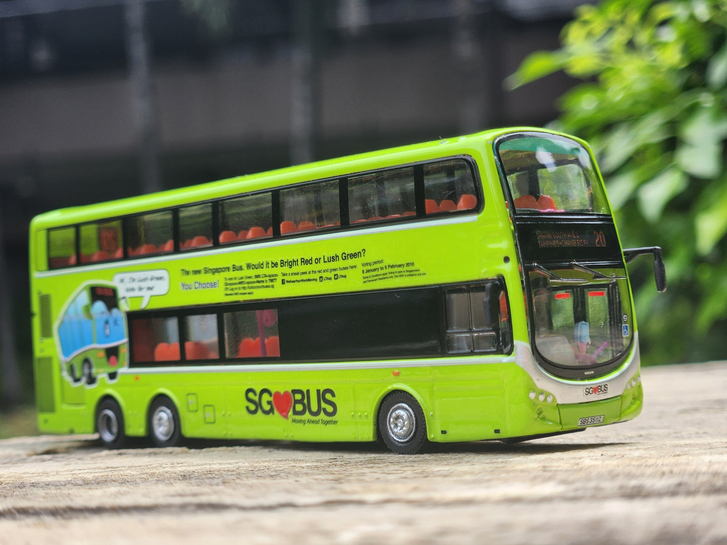 BUS TOY SINGAPORE SERVICE 20,VOLVO MODEL