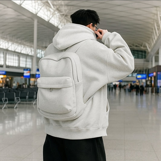Hoodie with Built-In Backpack | Travel Jacket for Airport, School, Outdoor & Dai