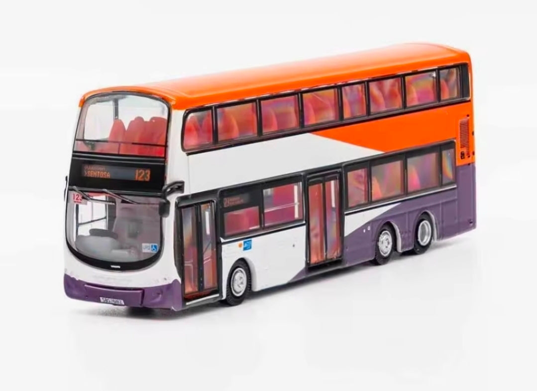 Bus Singapore, toy , service 123,double decker