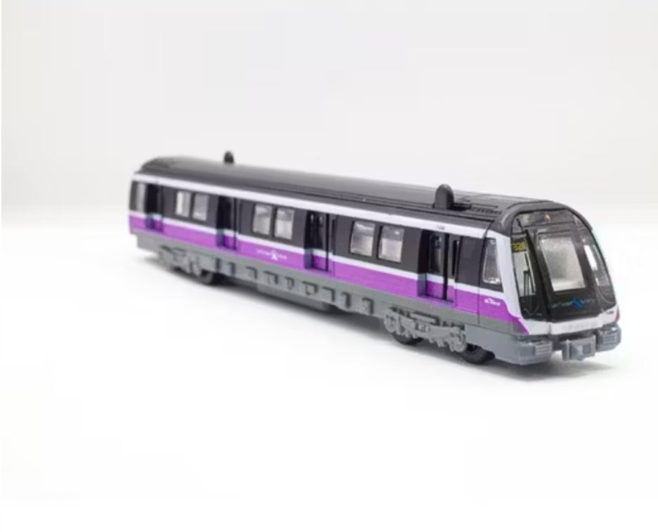 Mrt train, toy ,Singapore, North - West Line,  purple