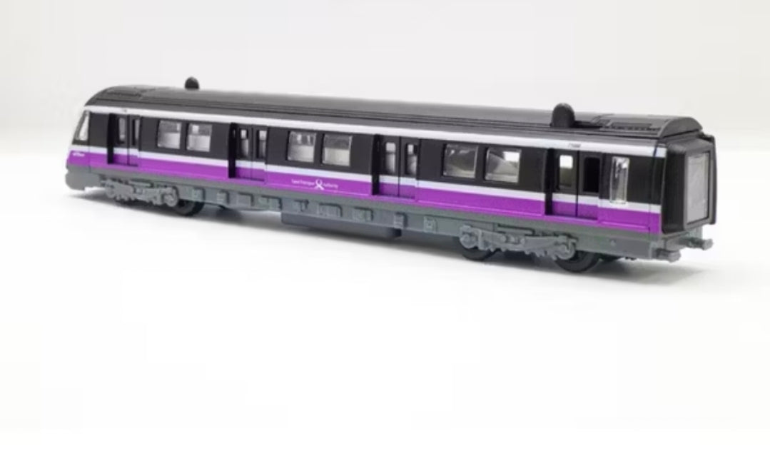 Mrt train, toy ,Singapore, North - West Line,  purple