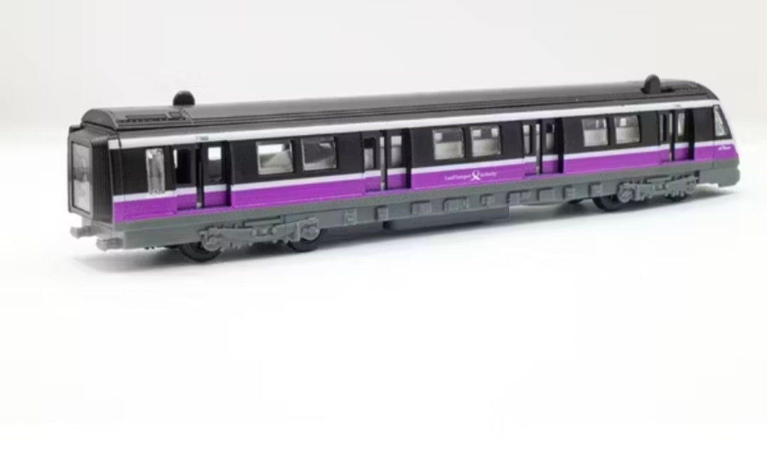 Mrt train, toy ,Singapore, North - West Line,  purple