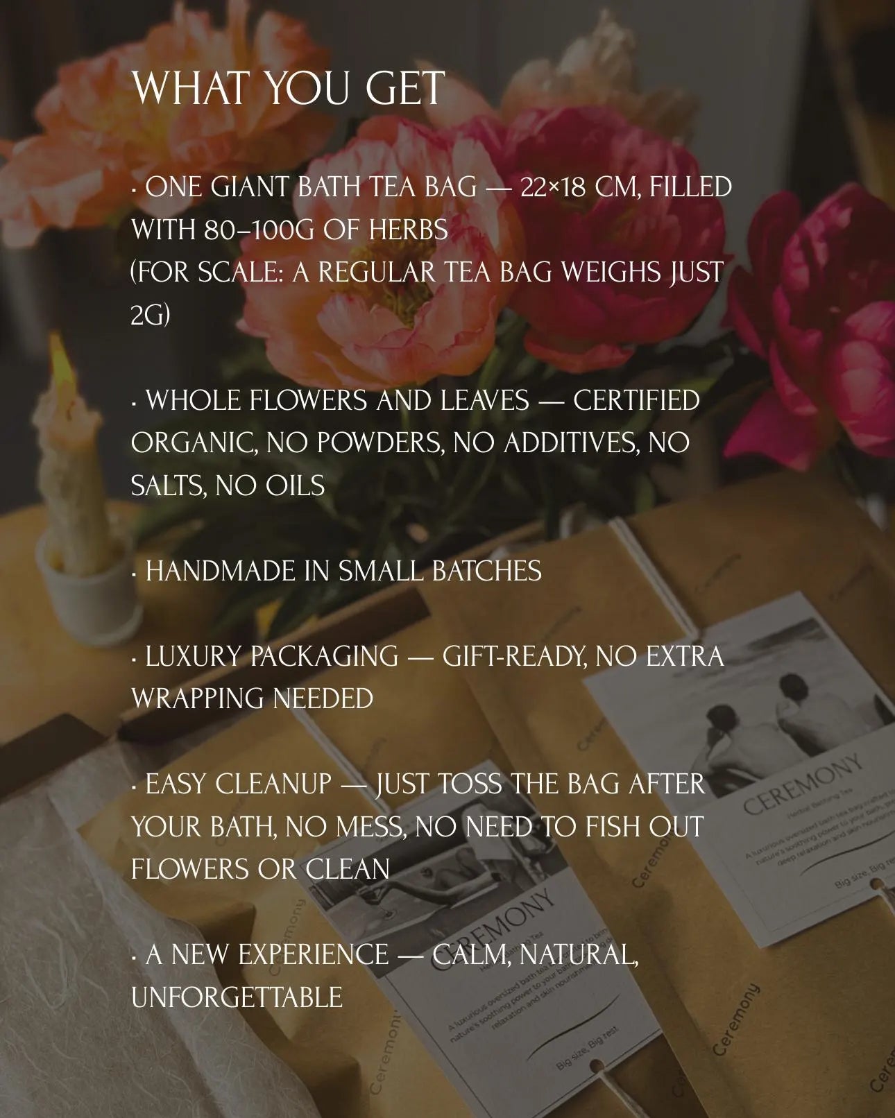 Giant Herbal Bath Tea Bag: Luxury Botanical Soak, Handmade in UK