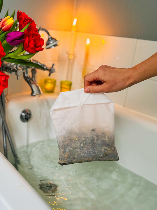 Giant Herbal Bath Tea Bag: Luxury Botanical Soak, Handmade in UK